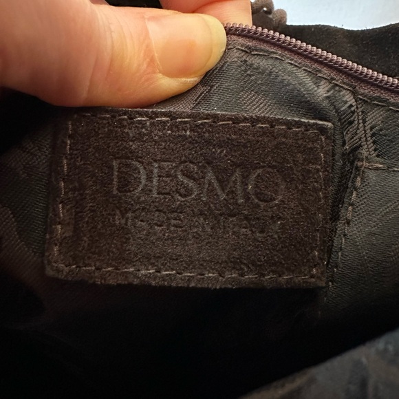 DESMO Italy Bohemian Brown Suede Bag w Amber, Horn & Bone Charm Closure - Picture 5 of 10